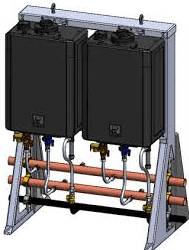2-unit INLINE interior free-standing rack, NG97% Thermal Efficiency, 15,000 BTU (minimum)398,000 BTU (maximum) Natural Gas