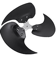 Swept Wing Fan Blade 22" Diameter 3-Blade 28 Pitch1/2" Bore CCW Facing Discharge#100017-08
