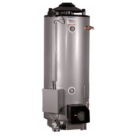 100 gall/199.9 MBH Nat GasCommercial natural gas-fired water heater. 100 gallon, 199 MBH natural gas input. Includes: glass-lined steel tank, brass drain valve, T&P relief valve, 6" vent. 4 Year limited tank warranty, 1-year component parts