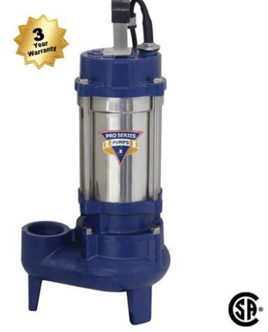 Sewage Pump, 4/10 HP, Cast Iron / Stainless Steel construction, w/ VSC2,Vertical swtch & Deluxe Control, 74 GPM @ 10' TDH, 22' TDH max, 2" solids / discharge #717301122880
