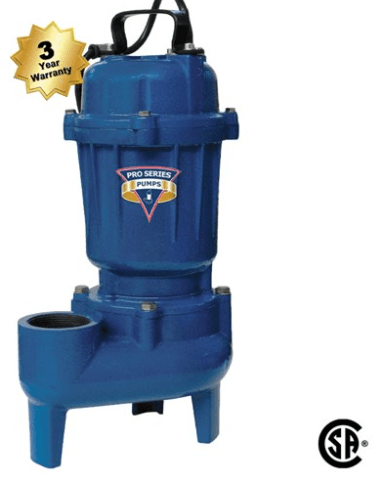 Sewage Pump, 1/2 HP, Cast Ironconstruction, w/VSC2,Vertical swtch & Deluxe Control, 89 GPM @ 10' TDH, 23' TDH max, 2" solids / discharge #717301122903