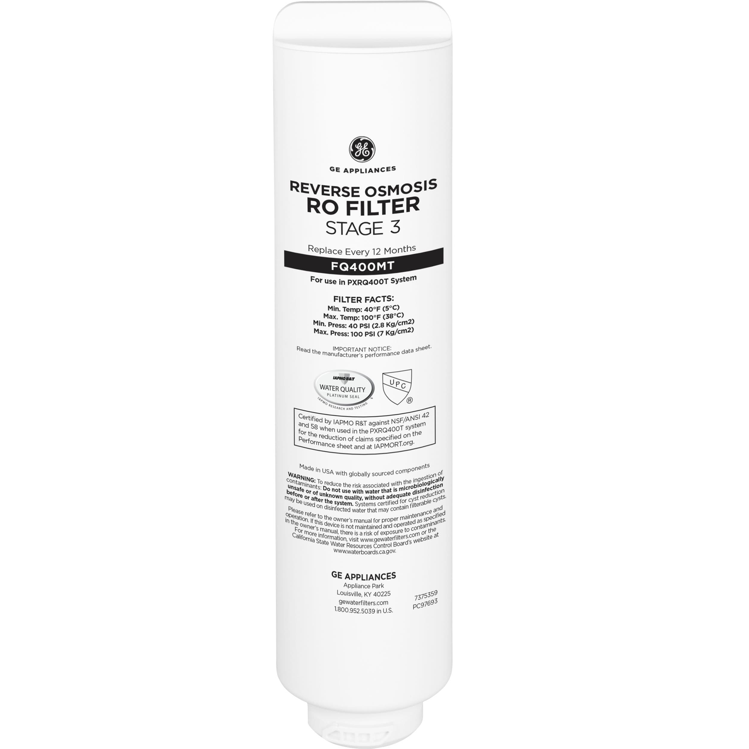 Reverse Osmosis Cartridge Replacement for GE Profile RO system