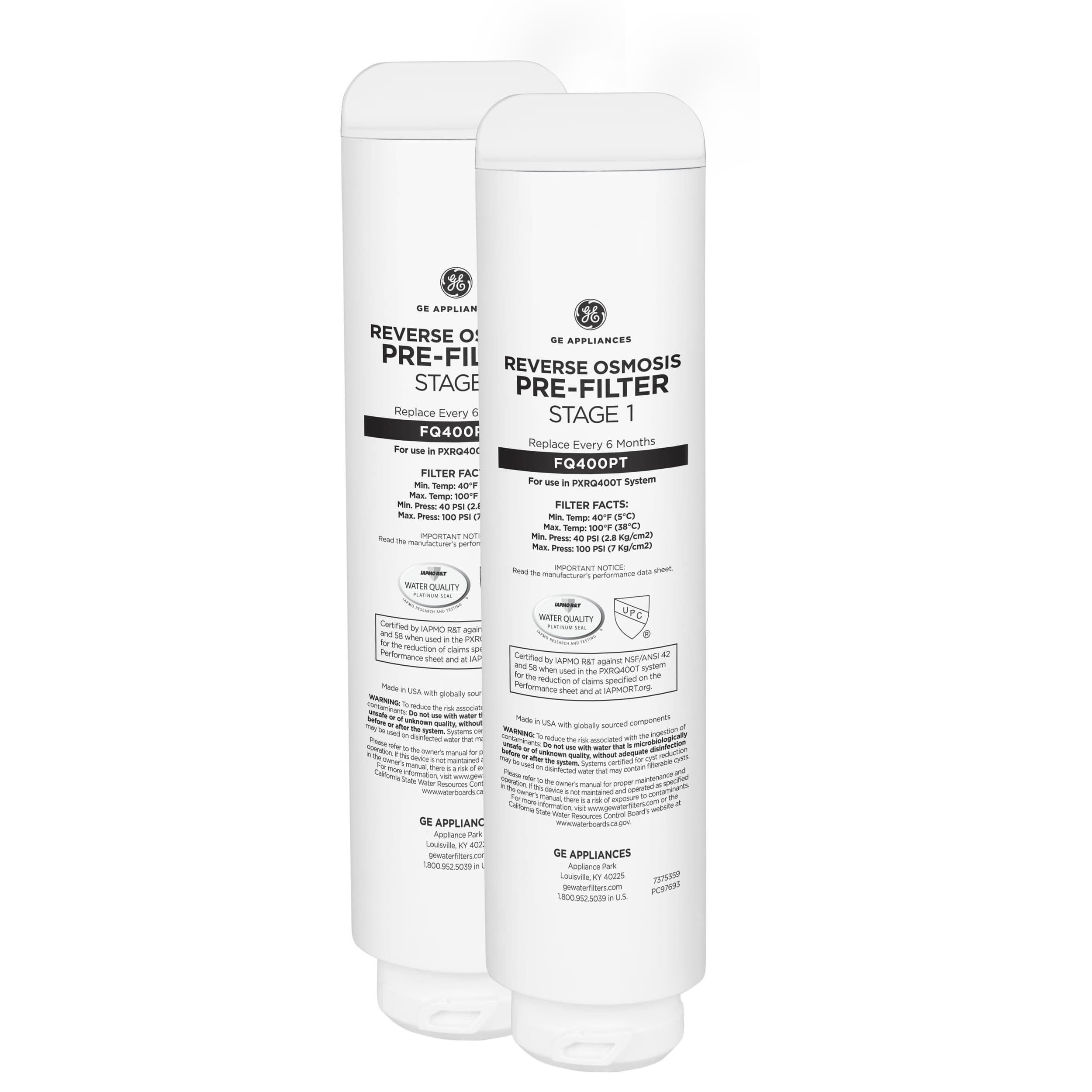 Prefilter/Postfilter Cartridge Replacement for GE Profile RO System