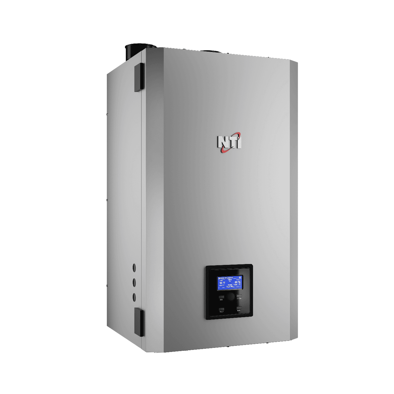 85MBH input Fire tube heating boiler FTVN Series II  11-1 turndown ratio Nat Gas 96%AFUE WiFi for remote monitoring integrated ECM pump and DWH diverter valve Power vent Direct vent compatible Limited Lifetime HX warranty