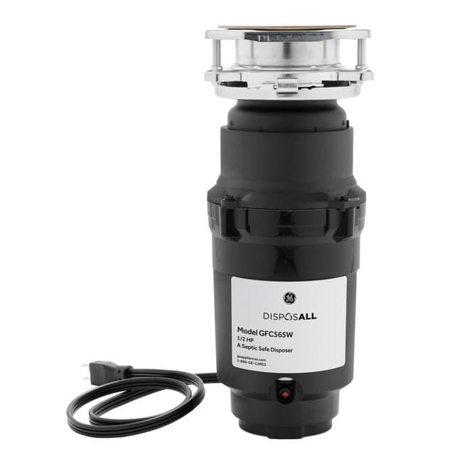 GE 1/2 HP Continous-Feed Disposer with 3-Bolt Corded design (7-Year Limited Warranty)