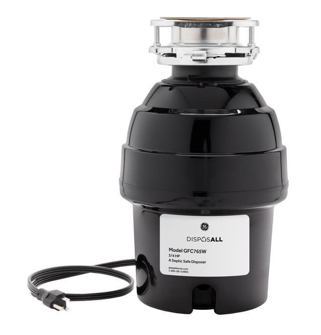 GE 3/4 HP Continous-Feed Disposer with 3-Bolt Corded design (10-Year Limited Warranty)