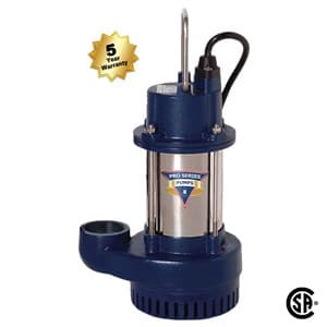 1/2HP sump pump - no switch Cast iron/stainless steelpump, 5 yr warr  65 GPM @ 10'TDH, 33' TDH max  *  Need toadd control/swtch separately