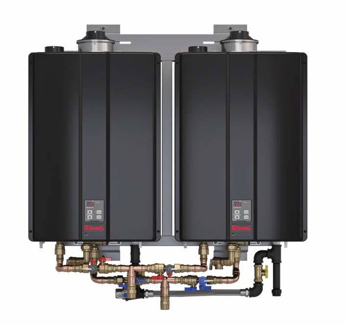 2-unit NG TRX wall-mounted compact rack systemMax BTU 398MBH, 0.97 Thermal Eff., Nat Gas* CASCADE CABLE included *