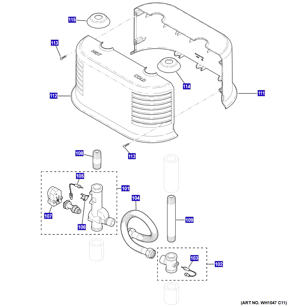 Complete Mix Valve Assembly
for GE "Flexible Capacity"
Series